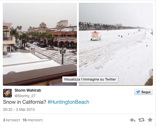 Neve em Huntington Beach