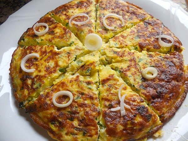 Omelete de alho-poró