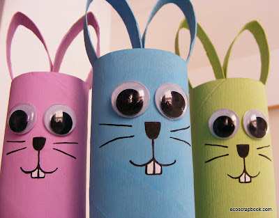 Conejitos de rollo de papel higiénico
