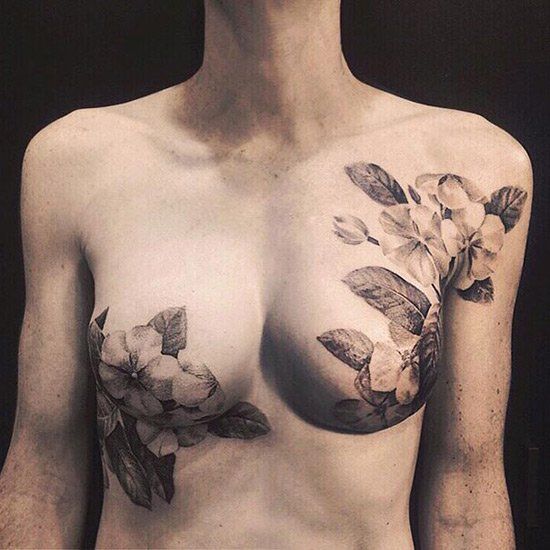 Tatuagem cobrir cicatriz na mama