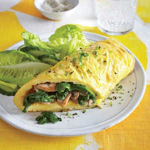 mushroom spinach omelet