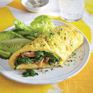 mushroom spinach omelet