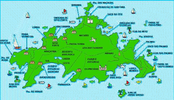 mapa de ilha grande
