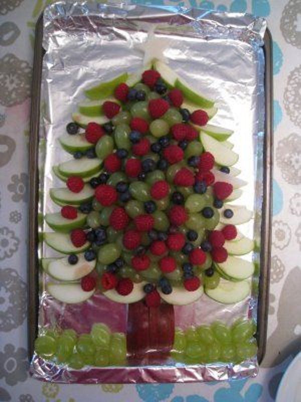 árvores natal salada frutas