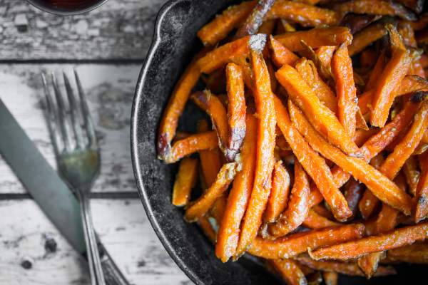 palitos de batata doce no forno