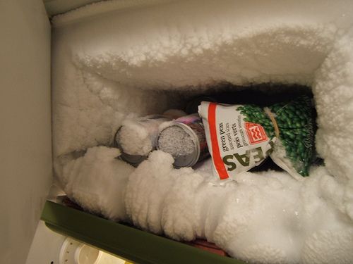freezer repleto de gelo Fonte foto: 