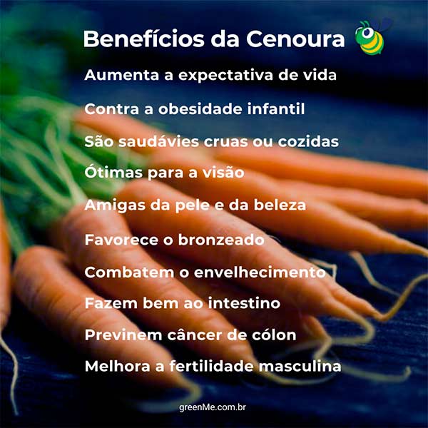 Resumo Benefícios da Cenoura