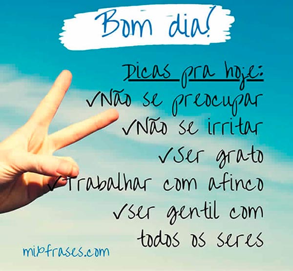 dicas de bom dia