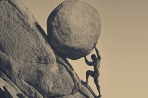 Sísifo empurrando a pedra